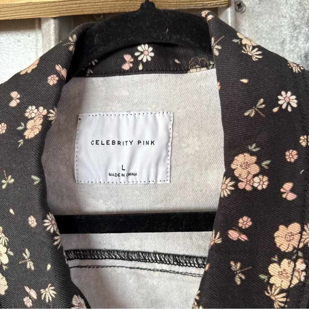 Celebrity Pink Floral Black Jean Jacket - Picture 3 of 3